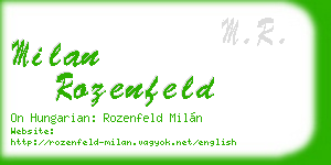 milan rozenfeld business card